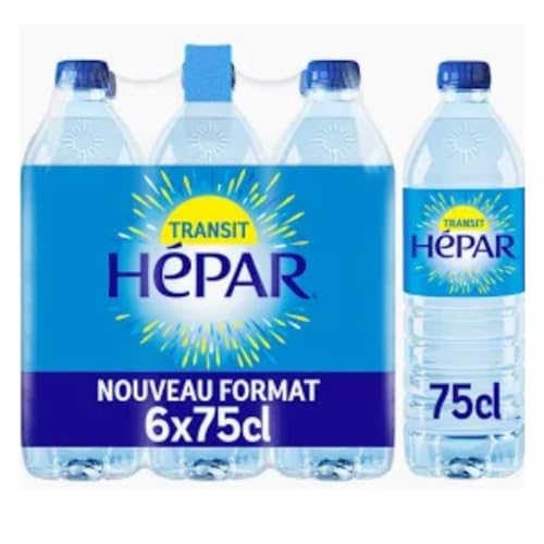HEPAR Eau minérale naturelle riche en magnésium 6 x 75 cl - Épicerie Amazon France à 4.85€
