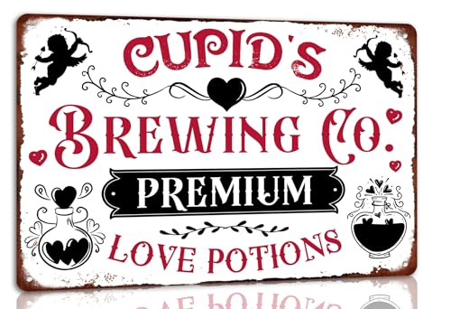 Cupid's Brewing Love Potions Metal Tin Sign Valentine's Day... - Maison & Cuisine Amazon Royaume-Uni à 1.80€
