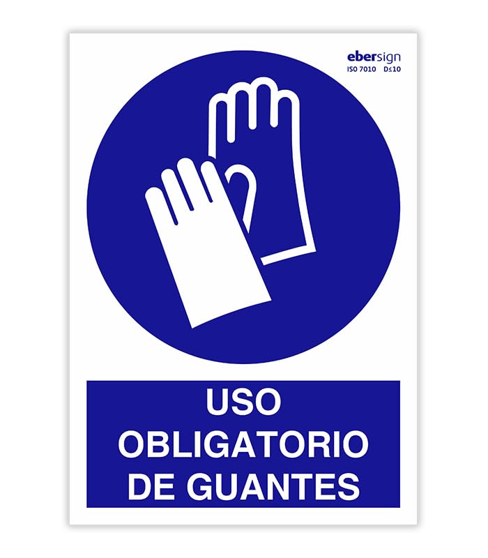 EberSign | Señal de Obligación Uso Obligatorio de Guantes... - Fournitures Bureau Amazon Espagne à 1.16€