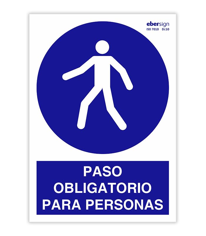 EberSign | Señal de Obligación Paso Obligatorio para... - Fournitures Bureau Amazon Espagne à 1.16€