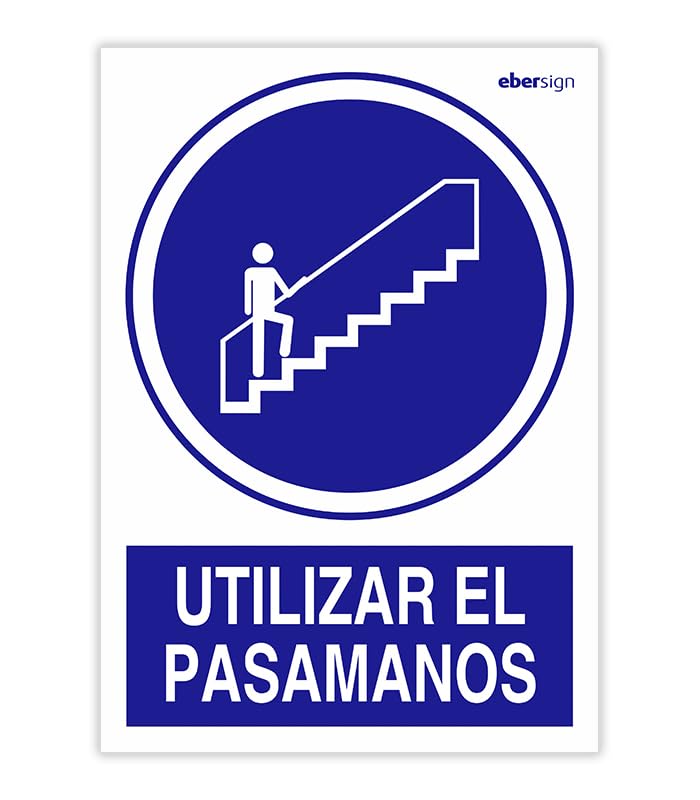 EberSign | Señal de Obligación Utilizar el Pasamanos (A3) - Fournitures Bureau en promo à 2.18€