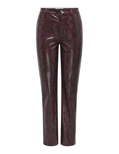 ONLY ONLAZULA HW STR Snake Pant PNT, Syrah/Detail:Black... - Maison & Cuisine Amazon Espagne à 16.04€