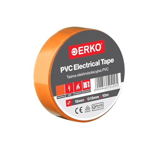 ERKO Nastro Isolante elettrico arancia 15 mm x 10 m PVC Per... - DIY & Tools Amazon Italy à 2.69€