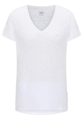 Lee Camiseta de Cuello en V para Mujer, Blanco Brillante, XL - Amazon Espagne à 10.67€