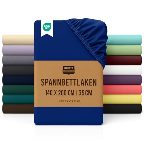 Utopia Bedding - Spannbettlaken 140x200cm - Royal Blau... - Maison & Cuisine Amazon Allemagne à 10.99€