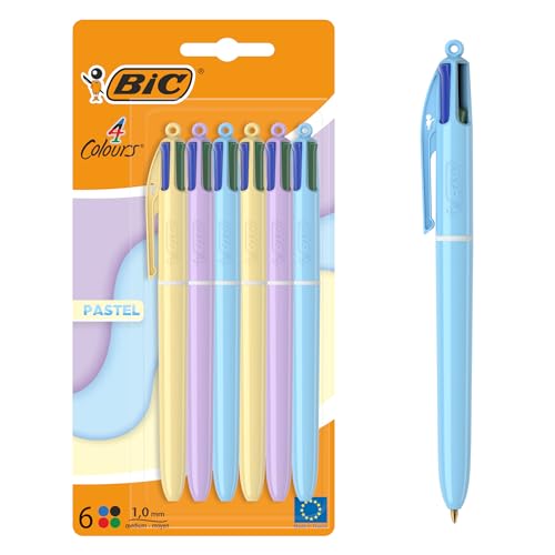 BIC 4 Colours Pastel Ball Pens with Medium Points (1.00 mm)... - Sports & Fitness Amazon Royaume-Uni à 9.96€