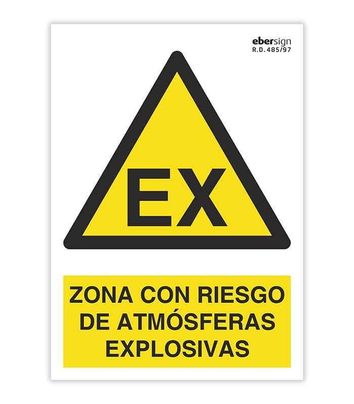 EberSign | Señal de Advertencia "Zona con Riesgo de... - Fournitures Bureau Amazon Espagne à 1.16€