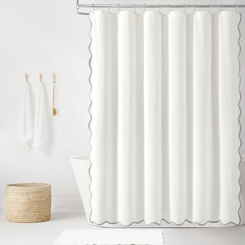 Lush Decor Coastal Chic Scallop Edge Linen Textured Shower... - Sports & Fitness en promo à 23.47€