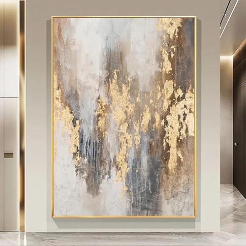 Large Wall Art Gold Abstract Painting Wall Art Print on... - High-Tech & Électronique Amazon Royaume-Uni à 22.88€