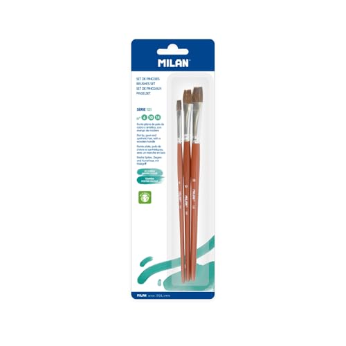 MILAN® Blister de 3 pinceaux Plats série 121 n° 6, 10 et 14 - DIY & Tools Amazon France à 7.95€