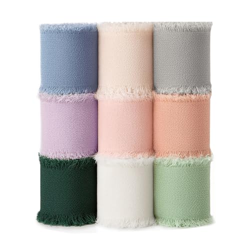 BYZANDQI Lot de 9 rouleaux de ruban en mousseline de soie... - Loisirs Créatifs Amazon France à 8.17€