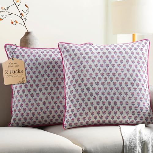 CPC Dekokissenbezüge für Couch, 100% Baumwolle, Blockdruck... - Bon plan à 8.27€