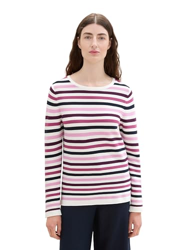 TOM TAILOR 1016350 Suéter, 37066 Berry Knit Stripe Design... - Bon plan à 14.77€