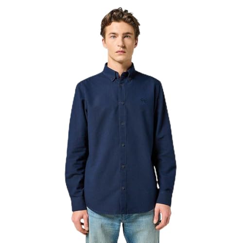 Wrangler Camisa Oxford para Hombre, Azul Marino, S - Amazon Espagne à 12.29€