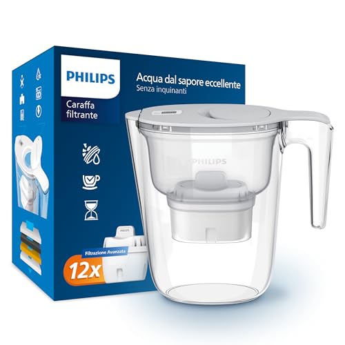 Philips Water Caraffa Filtrante + 12 Cartucce Filtranti di... - Home & Kitchen Amazon Italy à 56.29€
