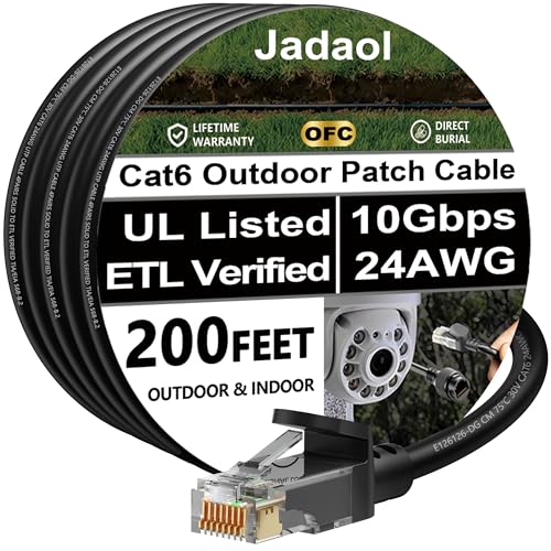 Jadaol Câble Ethernet Extérieur Cat6 de 61 m, Prend en... - High-Tech & Électronique Amazon France à 76.18€