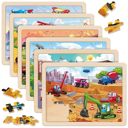 SYNARRY Puzzle Transport en Bois Enfant 3 4 5 6 7 8 Ans... - Jouets & Jeux Amazon France à 29.99€