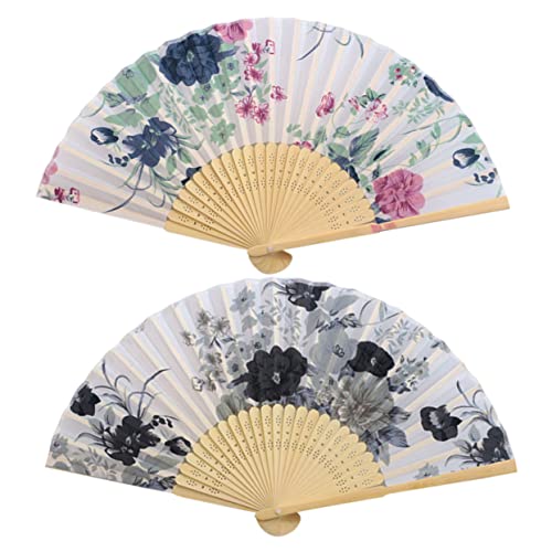 Ciieeo Retro Elegant Floral Fan Set 2pcs Collapsible Hand... - High-Tech & Électronique Amazon Royaume-Uni à 5.09€