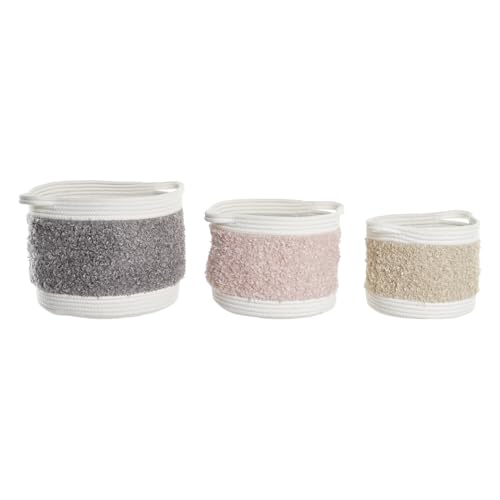 CESTA SET 3 ALGODON 34X34X27 ROSA PALO - Amazon Italie à 45.60€