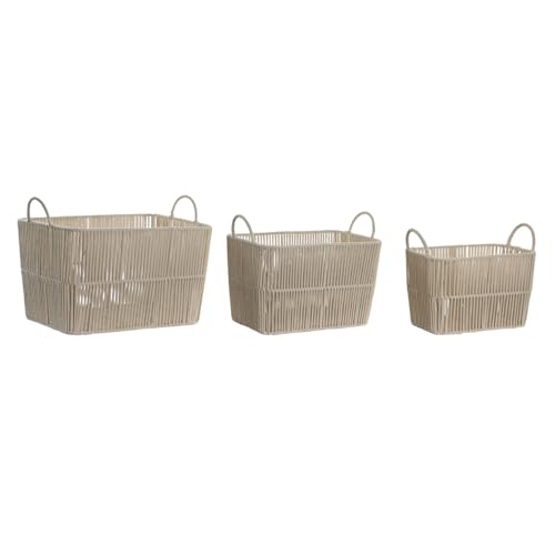 CESTA SET 3 ALGODON METAL 39X29X31 BEIGE - Maison & Cuisine Amazon Allemagne à 41.40€