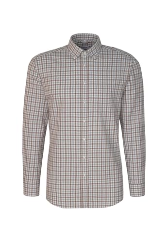 Seidensticker Camicia in Flanella da Uomo, Marrone, 55 - Mode & Vêtements Amazon Italie à 24.12€