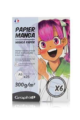 GRAPH'IT Manga-Block, 25 Blatt, 300 g, extra weiß, speziell... - Loisirs Créatifs Amazon Allemagne à 4.35€