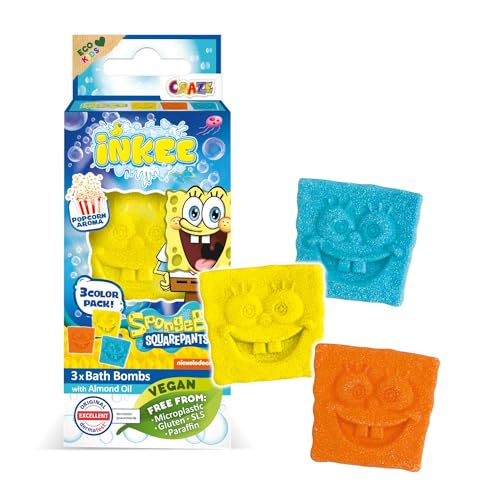 INKEE Spongebob Bath Bombs Kids Mini Pack – 3-Pack Bath... - Jouets & Jeux Amazon Royaume-Uni à 2.49€