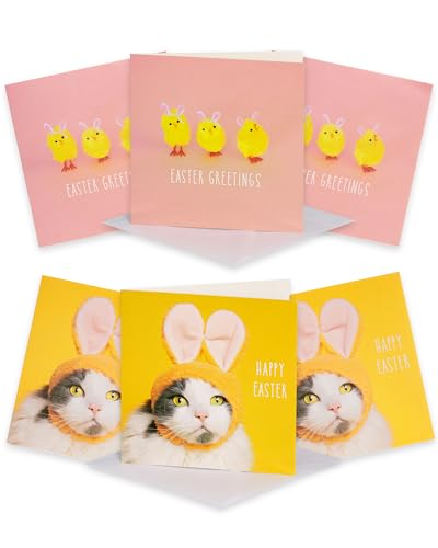 Pack Of 6 NSPCC Happy Easter Cute Cat Easter Cards Charity... - High-Tech & Électronique Amazon Royaume-Uni à 2.99€