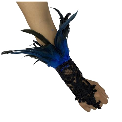 Gefomuofe Pulseras de plumas góticas, puños de plumas... - Jouets & Jeux en promo à 2.25€