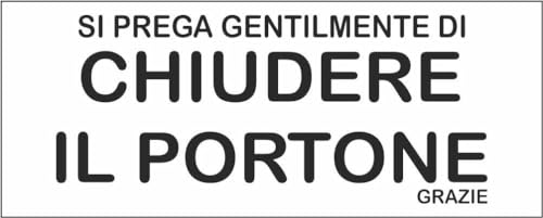 M-ITALY CARTELLO SEGNALETICO UNI - CHIUDERE IL PORTONE... - Fournitures Bureau en promo à 2.49€