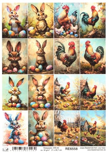 Josys Bastelmärchen Reispapier A4 Strohseide Decoupage... - Loisirs Créatifs Amazon Allemagne à 1.99€