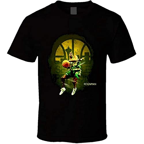 Sukhii Shawn Kemp REIGNMAN Basketball T Shirt Black XL - Sports & Fitness en promo à 15.79€