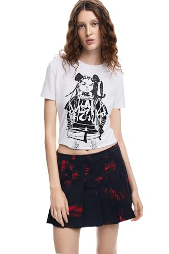 Desigual Gonna Corta da Donna in Tessuto, Rosso, L - Amazon Italy à 21.11€