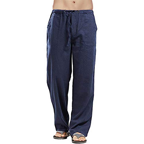 BiCophy Mens Linen Casual Pants with Pockets Drawstring... - Sports & Fitness Amazon Royaume-Uni à 3.30€