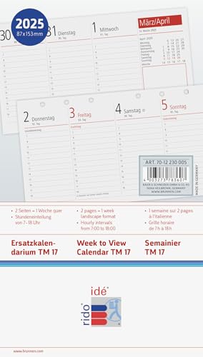 rido/idé Wochen-Ersatzkalendarium TM 17/contacter (2025), 2... - Bon plan à 3.23€