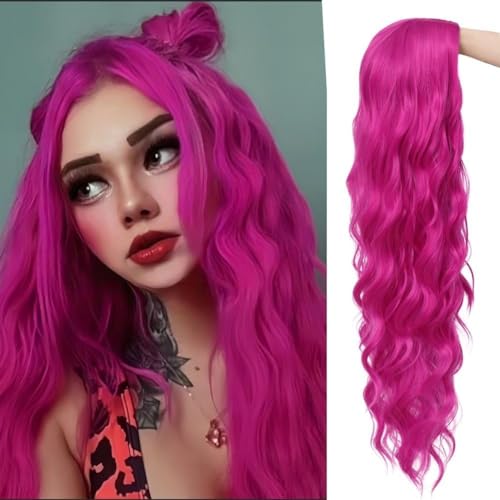 Perruques longues roses chaudes pour femmes bouclées... - Beauté & Parfums Amazon France à 17.57€