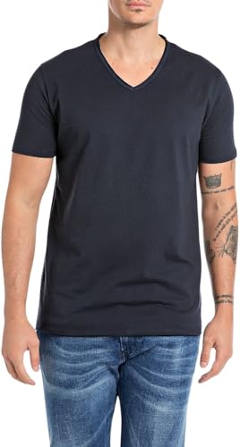 Replay Camiseta básica para Hombre, Corte Regular, Cuello... - Jouets & Jeux en promo à 18.95€