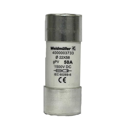 Weidmüller 4000003733 FUSE WSFL 22X58 50A 1K5V GPV... - Bricolage & Outils Amazon Espagne à 13.93€