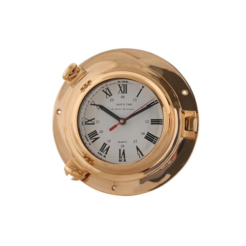 RELOJ PARED LATON CRISTAL 23X7X23 BRILLANTE DORADO - Amazon Espagne à 30.46€