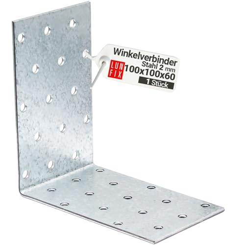 LUN FIX Winkelverbinder 100x100x60x2,0 mm verzinkter Stahl... - Maison & Cuisine Amazon Allemagne à 0.99€
