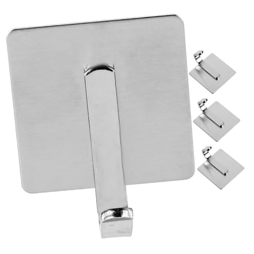 PRETYZOOM 4pcs Stainless Steel Adhesive Wall Hooks Strong... - Maison & Cuisine en promo à 6.79€