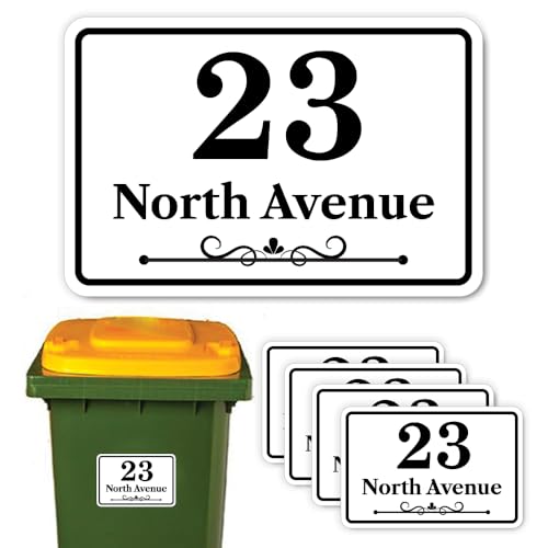 Papa Prints Wheelie Bin Numbers for Wheelie Bins Pack of 4... - Maison & Cuisine Amazon Royaume-Uni à 1.30€