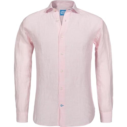 Panareha Camicia da Uomo in Lino a Righe Phuket Rosa (L) - Maison & Cuisine Amazon Italie à 46.24€