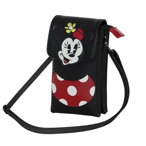Disney Minnie Mouse Face-Mobile Phone Bag, Black, 12 x 20 cm - High-Tech & Électronique en promo à 12.11€