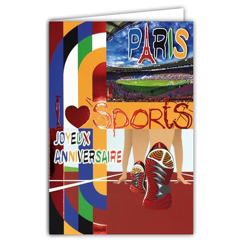 65-1420 Happy Birthday Card I Love Sports Glossy Red with... - Sports & Fitness en promo à 2.22€