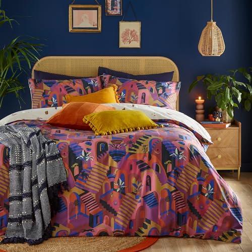 furn. Eivissa Abstract Duvet Cover Set, Magenta - Maison & Cuisine Amazon Royaume-Uni à 14.00€