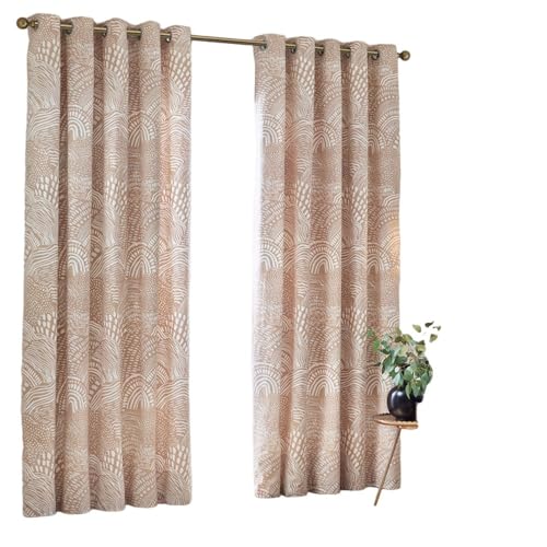 furn. Hoem Nola Abstract Geometric Eyelet Curtains - Nouvelle promo Amazon à 21.42€