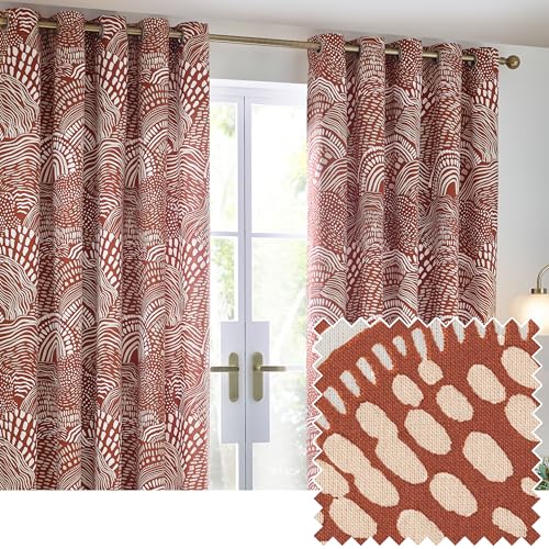 furn. Hoem Nola Abstract Geometric Eyelet Curtains - Home & Kitchen Amazon UK à 19.00€