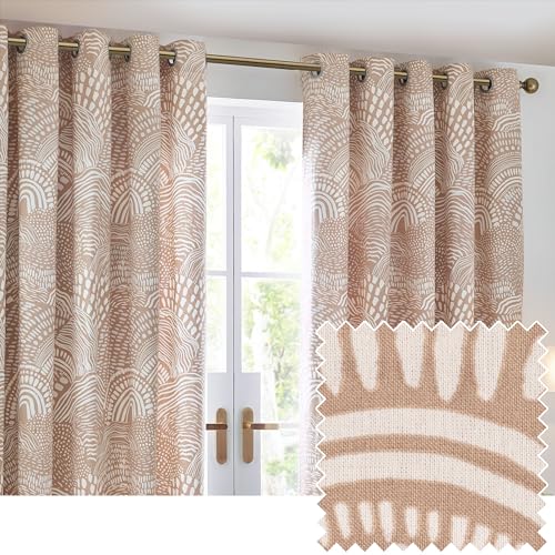 furn. Hoem Nola Abstract Geometric Eyelet Curtains - Deal du jour à 16.00€