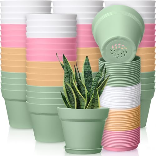 Mumufy Lot de 54 Pots de Fleurs en Plastique de 10,2 cm... - Jardin & Extérieur Amazon France à 26.27€